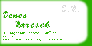 denes marcsek business card